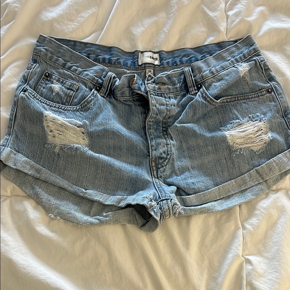 Distressed Denim Shorts